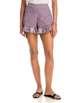 Aqua Aqua Scalloped Hem Gingham Shorts