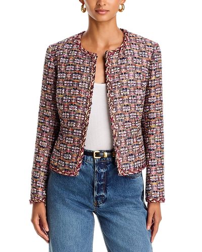 Aqua Aqua Shine Tweed Collarless Jacket