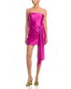 Aqua Aqua Short Power Sateen Strapless Side Tie Dress - 1