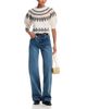 Aqua Aqua Short Sleeve Fair Isle Crewneck Sweater - 2