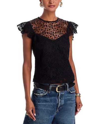 Aqua Aqua Short Sleeve Lace Top