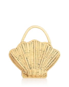 Aqua Aqua Small Shell Shaped Rattan Clutch