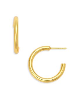 Aqua Aqua Small Tubular C Hoop Earrings