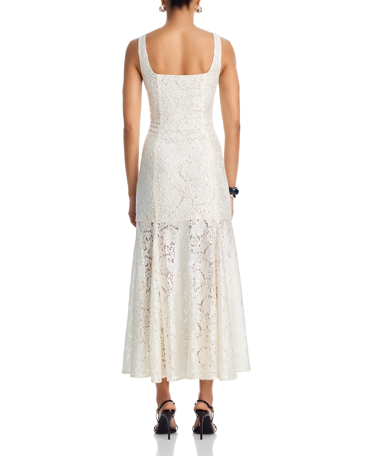 Aqua - Soutache Cord Lace Drop Waist Maxi Dress
