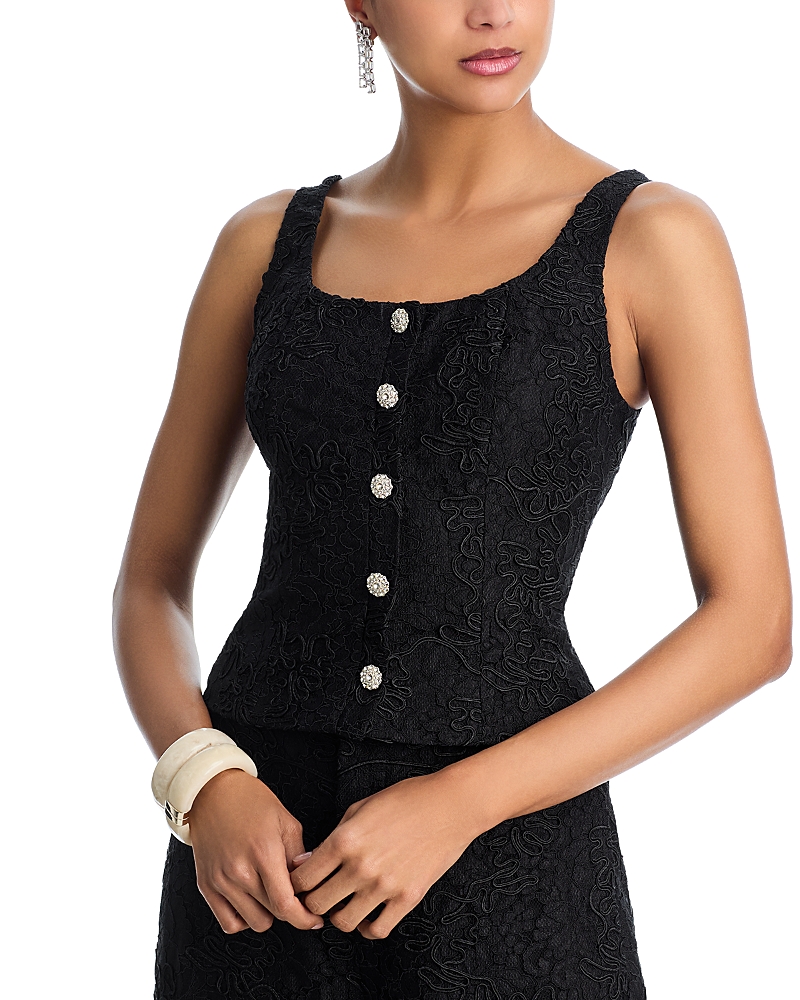 Aqua - Soutache Cord Sleeveless Lace Top