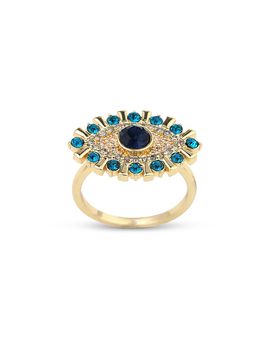 Aqua Aqua Stone Evil Eye Cocktail Ring