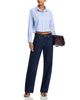 Aqua Aqua Stripe Crop Button Up Shirt - 2