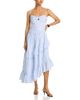 Aqua Aqua Stripe Ruffle Asymmetrical Midi Dress - 1