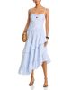 Aqua Aqua Stripe Ruffle Asymmetrical Midi Dress - 2