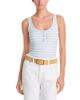 Aqua Aqua Striped Rib Button Bodysuit - 1