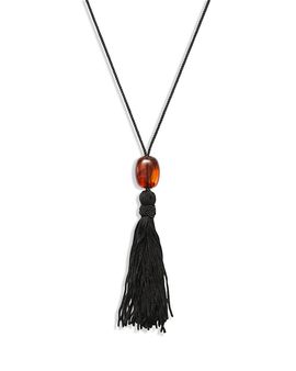 Aqua Aqua Tassel Cord Necklace, 44