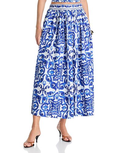 Aqua Aqua Tile Midi Skirt