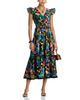 Aqua Aqua Tropical Ruffle Sleeve V Neck Midi Dress - 2
