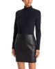 Aqua Aqua Turtleneck Mixed Media Faux Leather Dress - 1