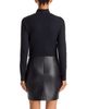 Aqua Aqua Turtleneck Mixed Media Faux Leather Dress - 4