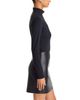 Aqua Aqua Turtleneck Mixed Media Faux Leather Dress - 5