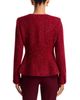Aqua Aqua Tweed Peplum Hem Velvet Bow Jacket - 4