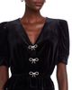 Aqua Aqua Velvet Crystal Bow Peplum Top - 4