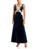 Aqua Aqua Velvet Lace Trim Slip Dress - 1