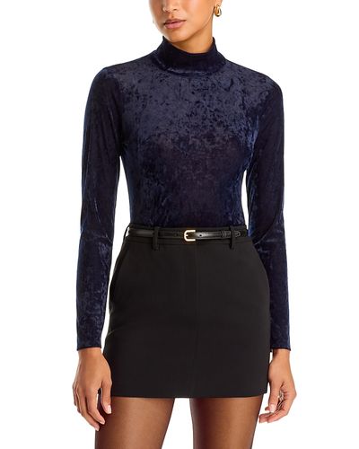 Aqua Aqua Velvet Mock Neck Top