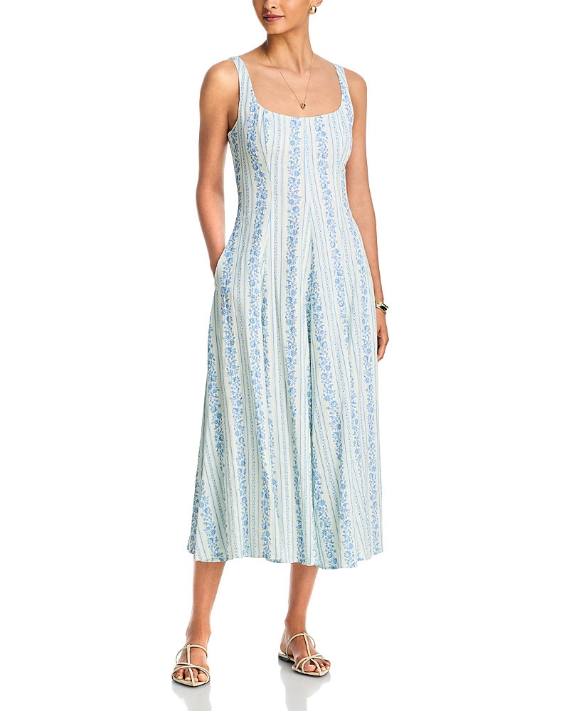 Aqua Aqua Wallpaper Stripe Midi Dress