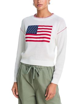 Aqua Aqua Whipstitch Flag Sweater