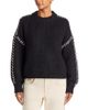 Aqua Aqua Whipstitch Trim Crewneck Sweater - 1