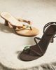 Aqua Aqua Women's Diana Braided Leather Mid Heel Sandals - 2