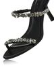 Aqua Aqua Women's Elie Embellished Satin Sandals - 5