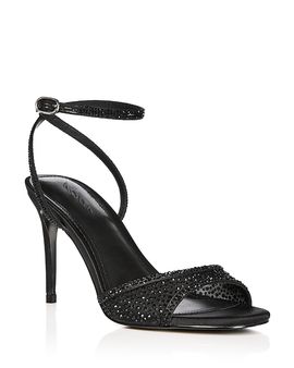 Aqua Aqua Women's Naya Embellished Mesh High Heel Sandals