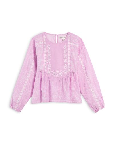 Aqua Aqua x Agua Bendita Girls' Long Sleeved Embroidered Top, Little Kid, Big Kid