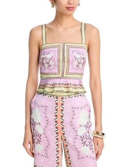 Aqua Aqua x Agua Bendita Scarf Print Peplum Top
