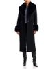 Aqua Aqua x Nicky Hilton Long Wool Coat with Faux Fur Trim - 1
