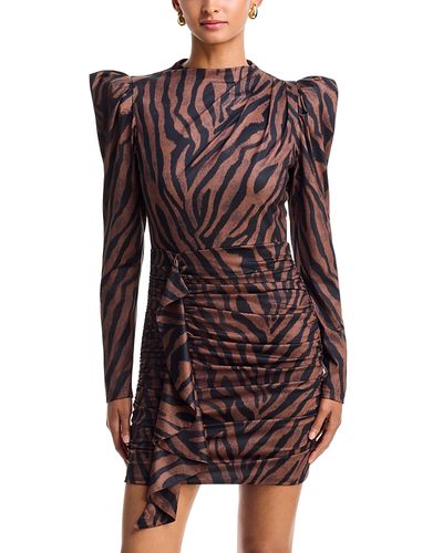 Aqua Aqua Ziger Puffed Shoulder Mini Dress