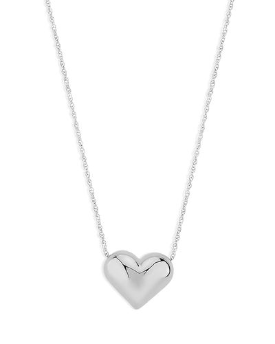 Aqua Bloomingdale's Fine Collection Puffed Heart Pendant Necklace in Sterling Silver, 18