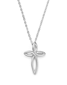 Aqua Bloomingdale's Fine Collection Sterling Silver Looped Cross Pendant Necklace, 18