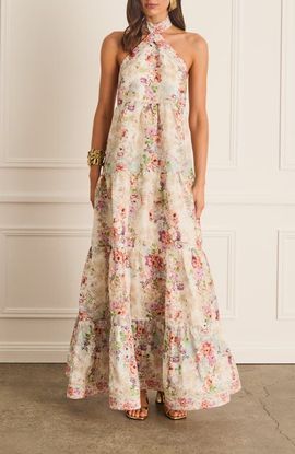 aqua blu australia tiana linen-silk maxi dress Ladies dresses