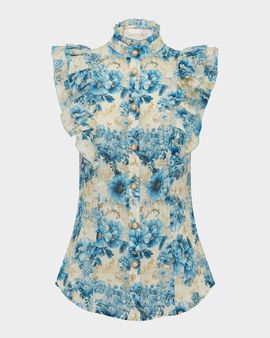 Aqua Blu Australia Aubrey Floral Ruffle Top