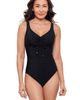 Aqua Green Aqua Green Cinched V-Neck Tummy Control Side Shirred One-Piece Swimsuit - 1