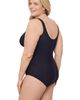 Aqua Green Aqua Green Plus Size Cinch V-neck Side Shirred One-Piece Swimsuit - 2