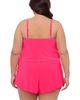 Aqua Green Aqua Green Plus Size Keyhole Blouson Slimming Swimsuit Romper with Pockets - 3