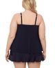 Aqua Green Aqua Green Plus Size Keyhole High Neck Full Coverage Adjustable Tankini Swimsuit Top - 3