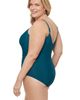 Aqua Green Aqua Green Plus Size Princess Seam V-Neck Side Shirred Adjustable One-Piece Swimsuit - 2