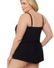 Aqua Green Aqua Green Plus Size V-Neck Blouson Slimming Swimsuit Romper with Pockets - 2