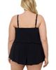 Aqua Green Aqua Green Plus Size V-Neck Blouson Slimming Swimsuit Romper with Pockets - 3