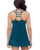 Aqua Green Aqua Green V-Neck Ladder Trim Racerback Full Coverage Tankini Swimsuit Top - 3