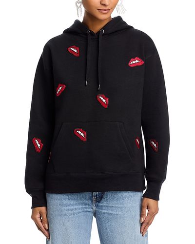 Aqua Vintage Havana Embellished Lips Hoodie