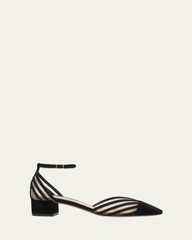 Aquazzura 35mm Alana Suede Ankle-Strap Pumps