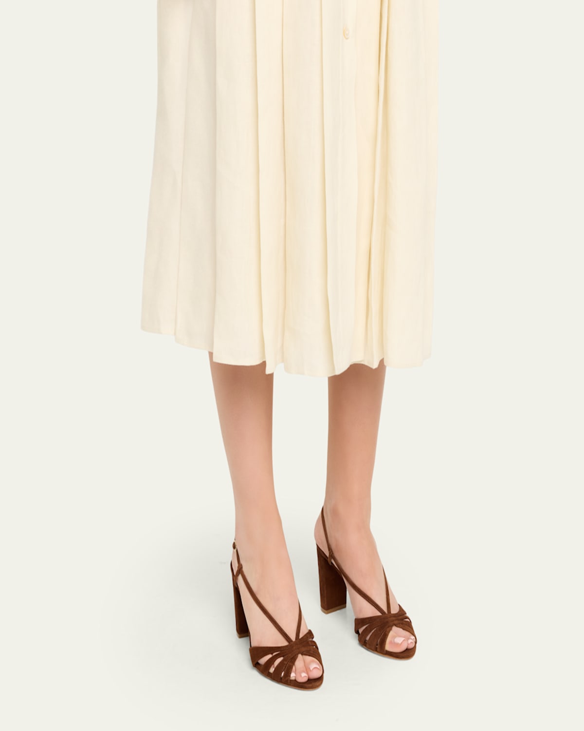 Aquazzura - 85mm Aimee Suede Block-Heel Sandals