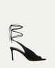 Aquazzura 85mm Lisa Suede Lace-Up Sandals - 1